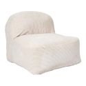 Chauffeuse lounge en mousse et tissu velours côtelé écru - AMORY