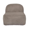 Chauffeuse lounge en mousse et tissu velours côtelé taupe - AMORY