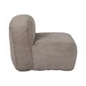 Chauffeuse lounge en mousse et tissu velours côtelé taupe - AMORY