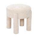 Tabouret d'appoint rembourré et tissu polyester doux beige - STUBBY