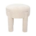 Tabouret d'appoint rembourré et tissu polyester doux beige - STUBBY