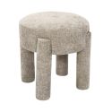 Tabouret d'appoint rembourré et tissu polyester doux taupe - STUBBY