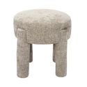 Tabouret d'appoint rembourré et tissu polyester doux taupe - STUBBY