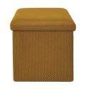 Pouf coffre carré pliable en tissu texturé maille 3D jaune - ELECTRON