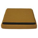 Pouf coffre carré pliable en tissu texturé maille 3D jaune - ELECTRON