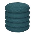Pouf rangement rond en tissu texturé maille 3D bleu - ELECTRON