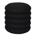 Pouf rangement rond en tissu texturé maille 3D noir - ELECTRON