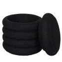 Pouf rangement rond en tissu texturé maille 3D noir - ELECTRON