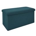 Banc coffre pliable en tissu texturé maille 3D bleu - ELECTRON