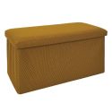 Banc coffre pliable en tissu texturé maille 3D jaune - ELECTRON