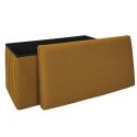 Banc coffre pliable en tissu texturé maille 3D jaune - ELECTRON