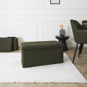 Banc coffre pliable en tissu texturé maille 3D noir - ELECTRON
