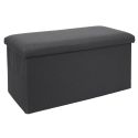 Banc coffre pliable en tissu texturé maille 3D noir - ELECTRON