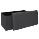 Banc coffre pliable en tissu texturé maille 3D noir - ELECTRON
