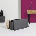 Banc coffre pliable en tissu texturé maille 3D noir - ELECTRON