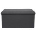 Banc coffre pliable en tissu texturé maille 3D noir - ELECTRON