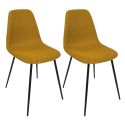 Lot de 2 chaises en tissu texturé maille 3D jaune - ELECTRON