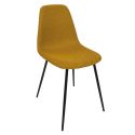 Lot de 2 chaises en tissu texturé maille 3D jaune - ELECTRON