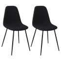 Lot de 2 chaises en tissu texturé maille 3D noir - ELECTRON