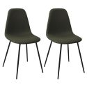 Lot de 2 chaises en tissu texturé maille 3D kaki - ELECTRON