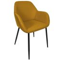 Lot de 2 fauteuils de table en tissu texturé maille 3D jaune - ELECTRON
