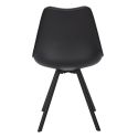 Lot de 2 chaises coque plastique et coussin en tissu texturé maille 3D noir - ELECTRON