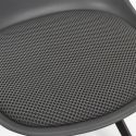 Lot de 2 chaises coque plastique et coussin en tissu texturé maille 3D gris - ELECTRON