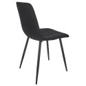 Lot de 2 chaises matelassées en tissu toucher doux noir - MATELIA
