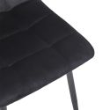 Lot de 2 chaises matelassées en tissu toucher doux noir - MATELIA
