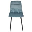 Lot de 2 chaises matelassées en tissu toucher doux bleu canard - MATELIA