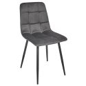 Lot de 2 chaises matelassées en tissu toucher doux gris - MATELIA