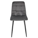 Lot de 2 chaises matelassées en tissu toucher doux gris - MATELIA