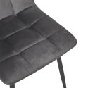 Lot de 2 chaises matelassées en tissu toucher doux gris - MATELIA