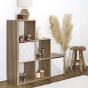 Rangement 6 Cases escalier effet bois avec tasseaux - PAJAN