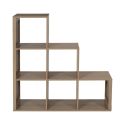 Rangement 6 Cases escalier effet bois avec tasseaux - PAJAN