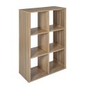 Rangement 6 Cases effet bois avec tasseaux - PAJAN