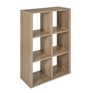 Rangement 6 Cases effet bois avec tasseaux - PAJAN