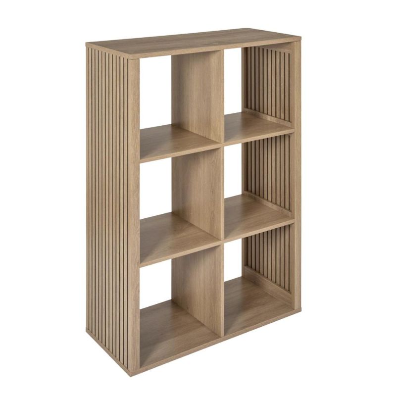 Rangement 6 Cases effet bois avec tasseaux - PAJAN