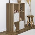 Rangement 6 Cases effet bois avec tasseaux - PAJAN