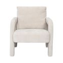 Fauteuil rembourré et tissu polyester doux beige - STUBBY