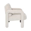 Fauteuil rembourré et tissu polyester doux beige - STUBBY