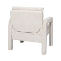 Fauteuil rembourré et tissu polyester doux beige - STUBBY