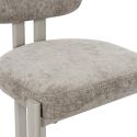 Lot de 2 chaises assise et dossier rembourré et tissu polyester doux taupe pieds métal design - STUBBY