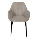 Lot de 4 fauteuils de table en velours côtelé coloris taupe - AMORY