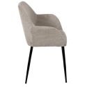 Lot de 4 fauteuils de table en velours côtelé coloris taupe - AMORY