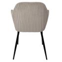 Lot de 4 fauteuils de table en velours côtelé coloris taupe - AMORY