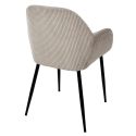 Lot de 4 fauteuils de table en velours côtelé coloris taupe - AMORY