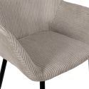 Lot de 4 fauteuils de table en velours côtelé coloris taupe - AMORY