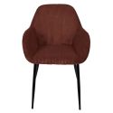 Lot de 4 fauteuils de table en velours côtelé coloris terracotta - AMORY