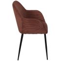 Lot de 4 fauteuils de table en velours côtelé coloris terracotta - AMORY
